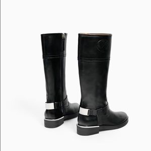 Zara leather boots with medal detail size 2 youth